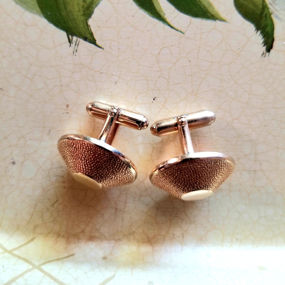 VTG Pat Pend Gold Classic Cufflinks - Picture 7 of 8